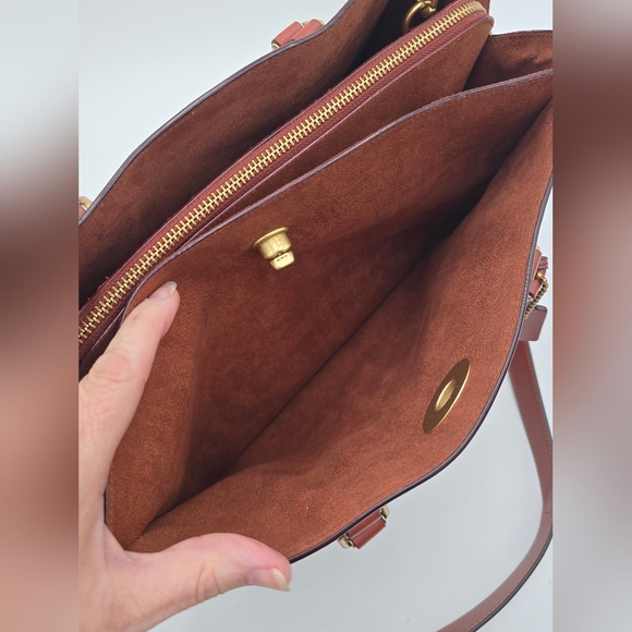 Coach Brooke Carryall In Signature Canvas Leather Tan Rust W/ Wallet - Picture 12 of 16